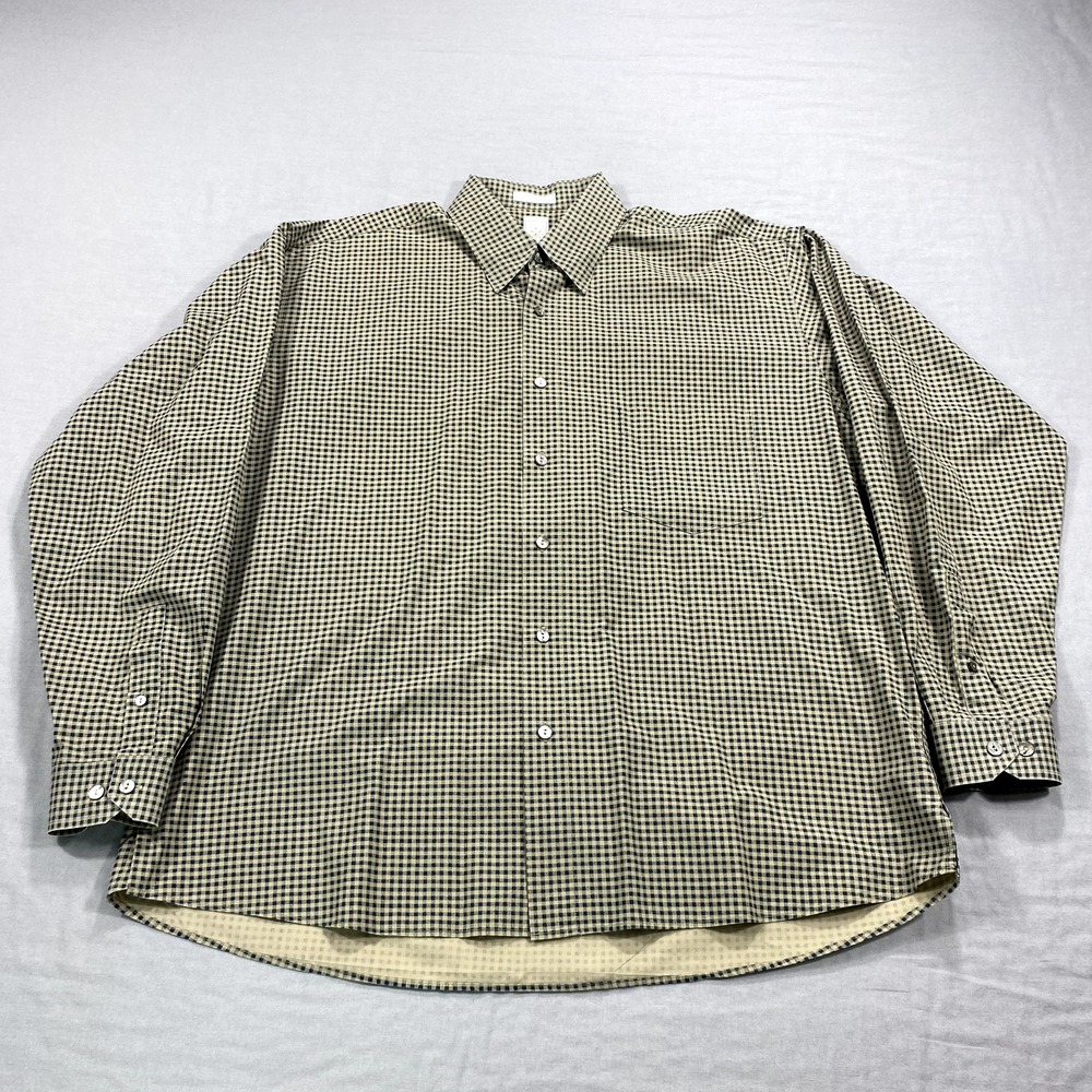 VINTAGE Burma Bibas Shirt Mens Large Black Green Long Sleeve Button Up Casual